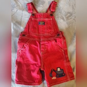 oshkosh b'gosh overalls vestbak Red Short Overalls 1990's Excellent 24 Month